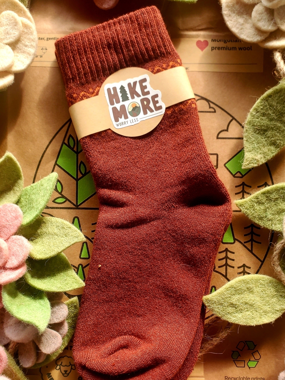 Merino 70% Wool Hiking Crew Socks